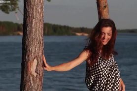 The beautiful Victoria stripping at the beach !