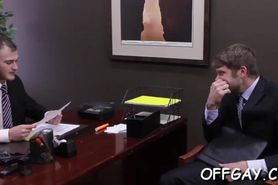 Hot office gay threesome