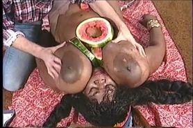 Twin Towers selling watermelons to a white guy