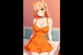 Anime girls gooner slideshow in the bedroom ready to screw (AI generated)