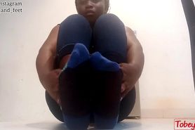 ankle socks & barefoot tease - ebony