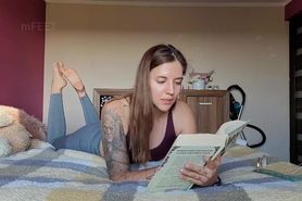 Reading barefoot and pants