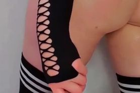 Onlyfans Big Ass Dildo Riding Knee Socks