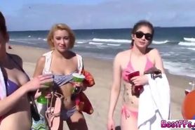 Beach lovers took a guy to their apartment and fucked him