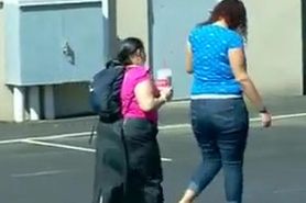 Young Chunky Girl Walking