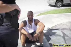 White cops screw a well hung black suspect outside