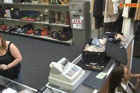 Latina stewardess gets nailed by pawn man at the pawnshop