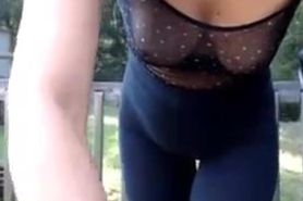 Cute College Teen Caught In The Backyard...