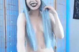 Blue Haired Halloween Girl..