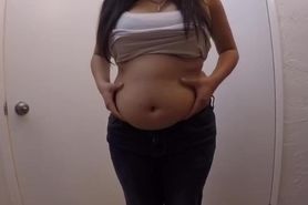 Chubby Asian Showing Off Belly