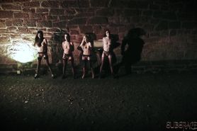 4 slaves punished and humiliated by master he fucks and slap