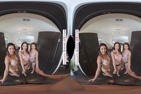 Naughty America - Vacationing college babes, Kylie Rocket, Maddy May, & Maya Woulfe share the big dick of a local boy they just