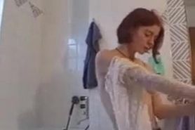 Redhead Maid Masturbates in Bathroom
