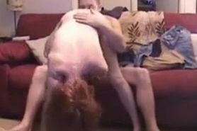 Redhead girlfriend wants to feel her man's engorged fat dick