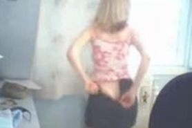 Teen girl stripping on webcam
