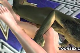 Busty 3D Toon Elf Getting Fucked by a Reptile