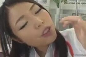 cute japanese Megumi plays, savors and swallows cum 1