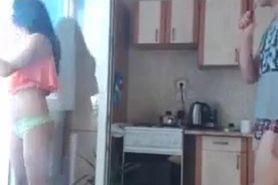 Marylin gives Blowjob in a kitchen