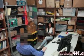 Hot shoplifters Bonnie Grey and Maya Bijou pounded by a horny security guy