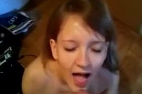 Teen with cum on face