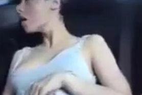 Girl masturbating on car