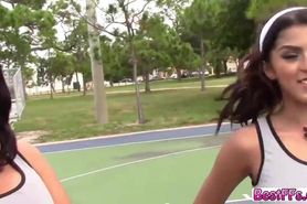 Sexy hardcore all lady action with basketball hotties