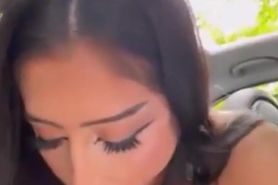 Latina Beauty Swallows Big Cock In Her Car