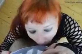Submissive redhead blowjob
