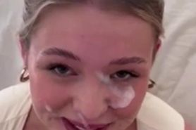 Big Boobs Blonde Wants Facial After First Date