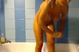 Cute camgirl with big juicy boobs sexy wet shower tease