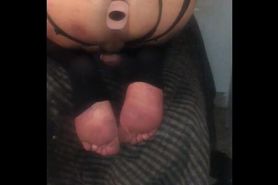 Sissy show feet and soles with dildo