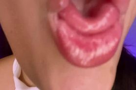 Sexy Tongue Closeup ASMR Spit Mouth Fetish