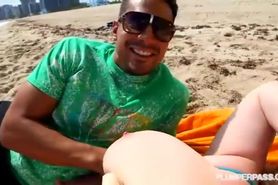 BBW Legend Sapphire Tans and Gets Fucked at the Beach