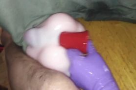 POV BUTTHOLE DOLLSEX - PT2 - HUGE RED DILDO IN TINY BUTT ANAL GAPE