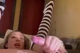 Beautiful Trans Girl Cums All Over Own Ass