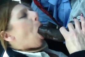 White woman slurping on a BBC