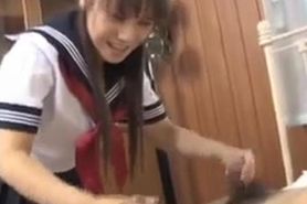 Momo Aizawa sucks and rubs dicks and has crack nailed