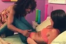 really hot black girl gets frisky with her beautiful horny milf gf
