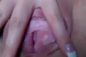 College Slut Pussy Close Up on Webcam