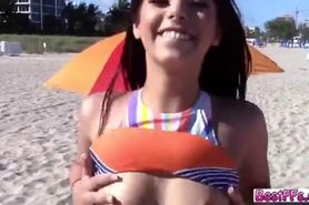 Sluts gets their pussy fucked rough on the Beach