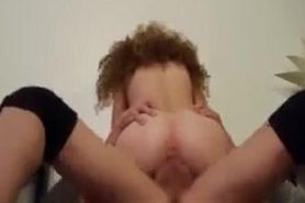 Massive hard dong for a cute girl with curly hair
