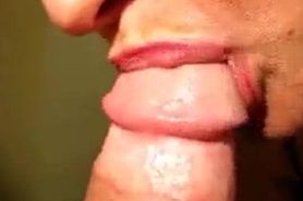 Cum on wife's mouth