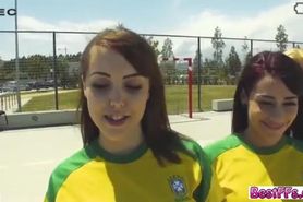Sexy Soccer Players gets their pussy fucked rough