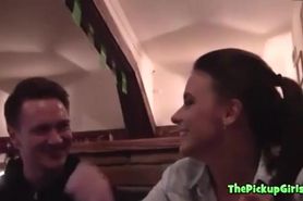 Two Guys Pick Up Cute Brunette
