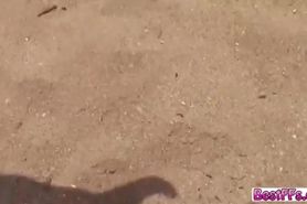 Sluts gets their pussy pounded rough by the beach