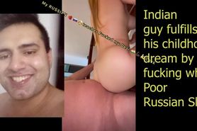 My Russian teacher loves my Indian cock