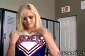 Blonde Cheerleader Gets Pleasured!