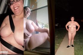 BBW Exhibitionist Naked Outside
