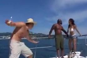 Leili Koshi gets drilled on a boat