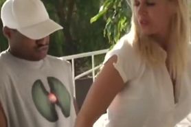 Hot blonde MILF fucked rough by a big black cock on Black's National Day
